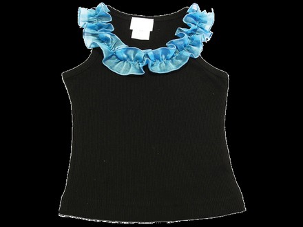 Black Tank with Turquoise Ribbon